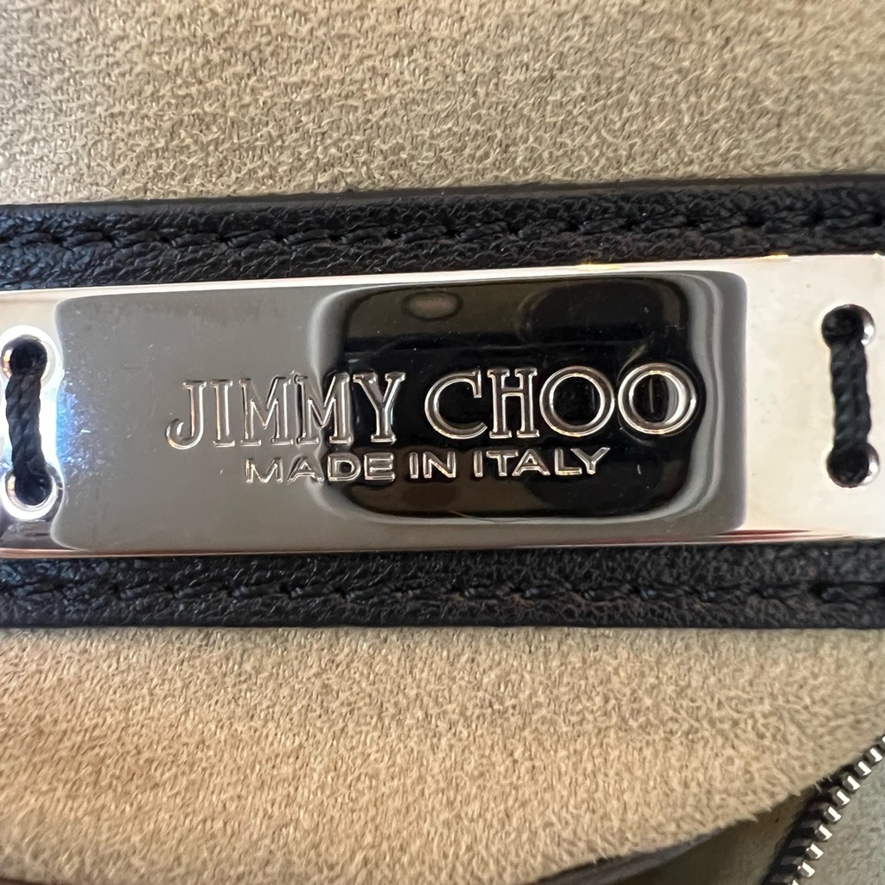 Jimmy Choo Black Quilted Shoulder Bag EUC 11x16x6 silver accent chains charms - Picture 8 of 15